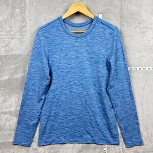 Lululemon Swiftly Tech Long Sleeve Shirt Blue Heather Seamless Lightweight Sz S